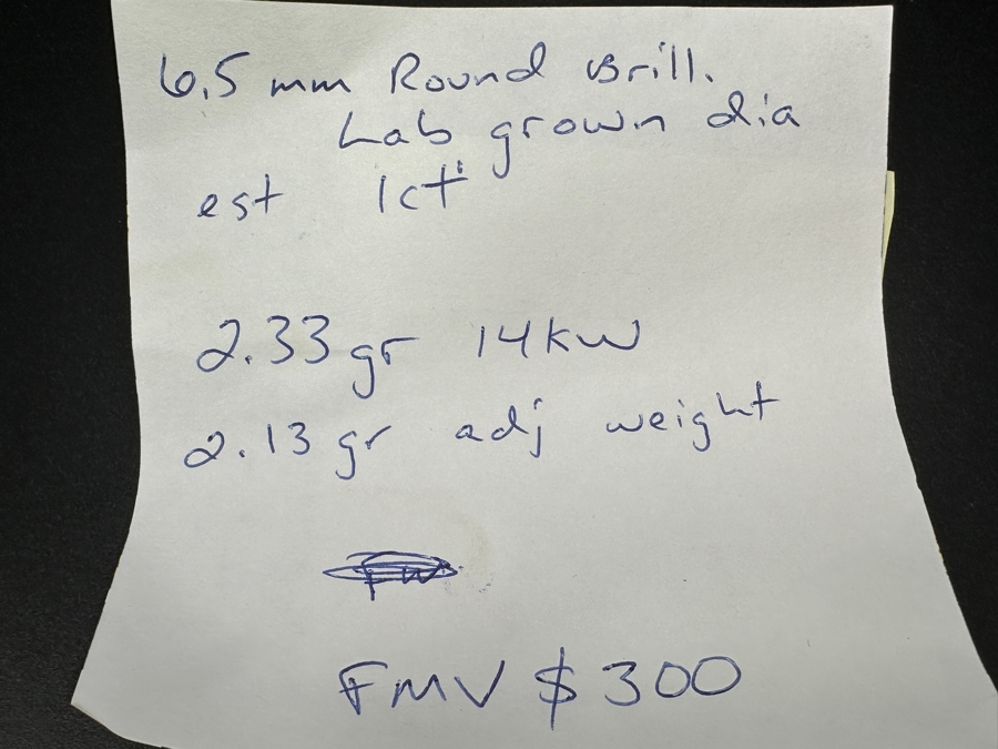 14k Gold Diamond Ring 6.5mm Round Brilliant Lab Grown Diamond Est. 1ct Size 7.25 2.3g Retails $600 [Photo 12]