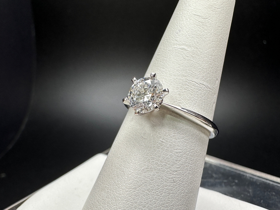 14k Gold Diamond Ring 6.5mm Round Brilliant Lab Grown Diamond Est. 1ct Size 7.25 2.3g Retails $600 [Photo 6]