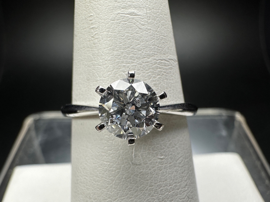 14k Gold Diamond Ring 6.5mm Round Brilliant Lab Grown Diamond Est. 1ct Size 7.25 2.3g Retails $600 [Photo 3]