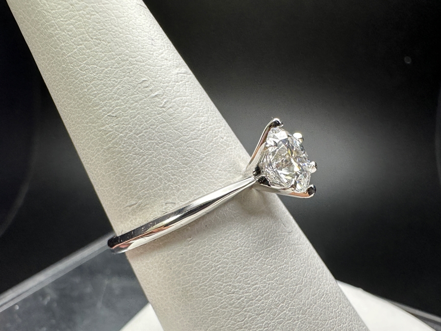 14k Gold Diamond Ring 6.5mm Round Brilliant Lab Grown Diamond Est. 1ct Size 7.25 2.3g Retails $600 [Photo 5]