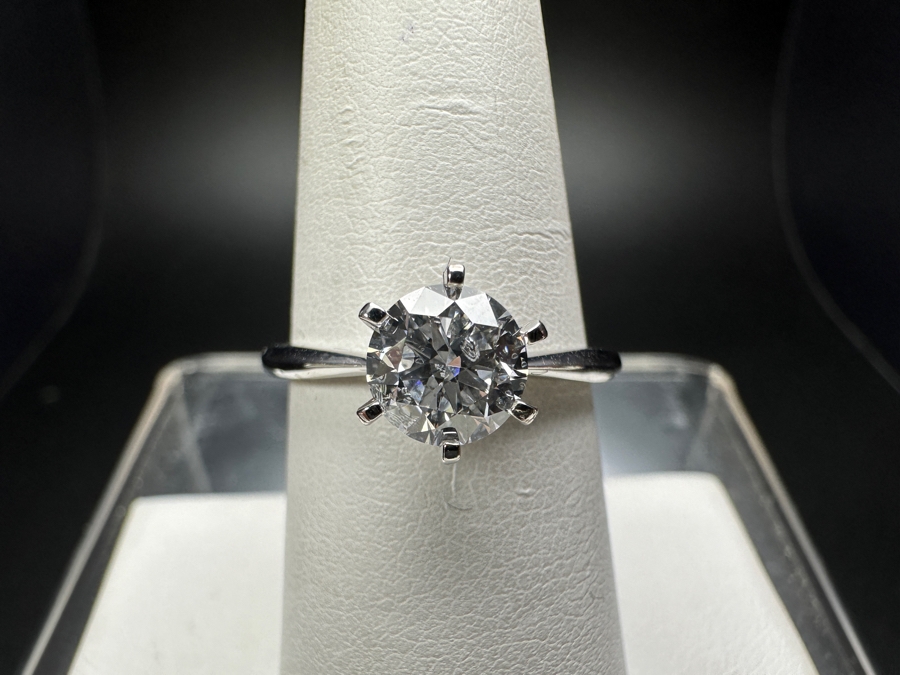 14k Gold Diamond Ring 6.5mm Round Brilliant Lab Grown Diamond Est. 1ct Size 7.25 2.3g Retails $600 [Photo 2]