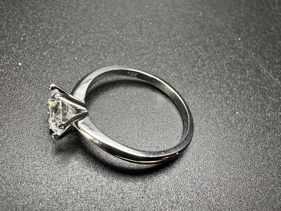 14k Gold Diamond Ring 6.5mm Round Brilliant Lab Grown Diamond Est. 1ct Size 7.25 2.3g Retails $600 [Photo 9]