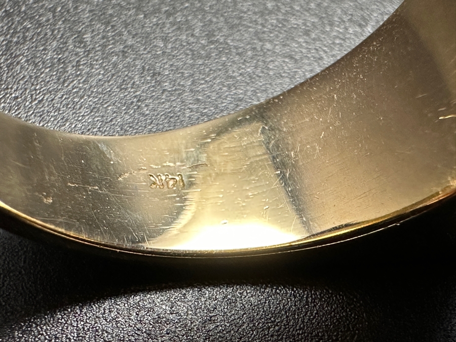 14k Gold Men's Diamond Onyx Ring With (3) 2mm Single Cut Diamonds & (3) 1.5mm Single Cut Diamonds Est. .10cttw Size 11 16.7g Retails $3,600 [Photo 12]