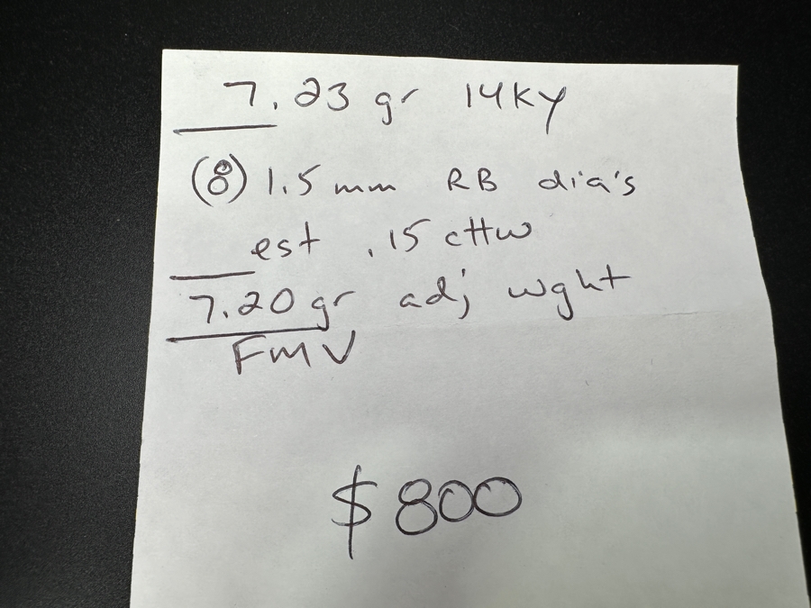 14k Gold Men's Diamond Ring With (8) 1.5mm Round Brilliant Diamonds Est. .15cttw Size 10.25 7g Retails $1,600 [Photo 12]