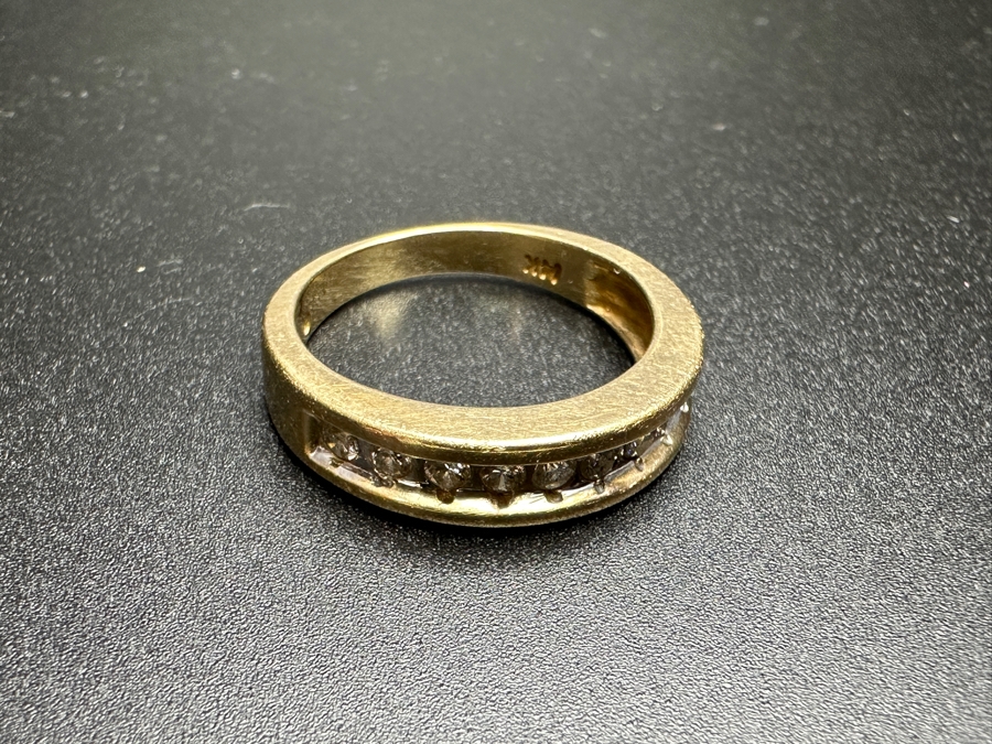 14k Gold Diamond Ring With (9) 2mm Round Brilliant Diamonds Est. .25cttw H-I SI2-I1 Size 10.25 5.2g Retails $1,200 [Photo 9]