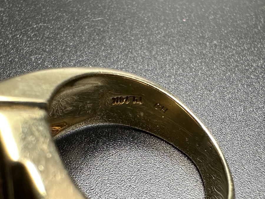 14k Gold Men's Diamond Ring With (1) 3.2mm Round Brilliant Diamond .12ct & (5) 1.5mm Round Brilliant Diamonds .075cttw Size 9.75 19.2g Retails $4,200 [Photo 11]