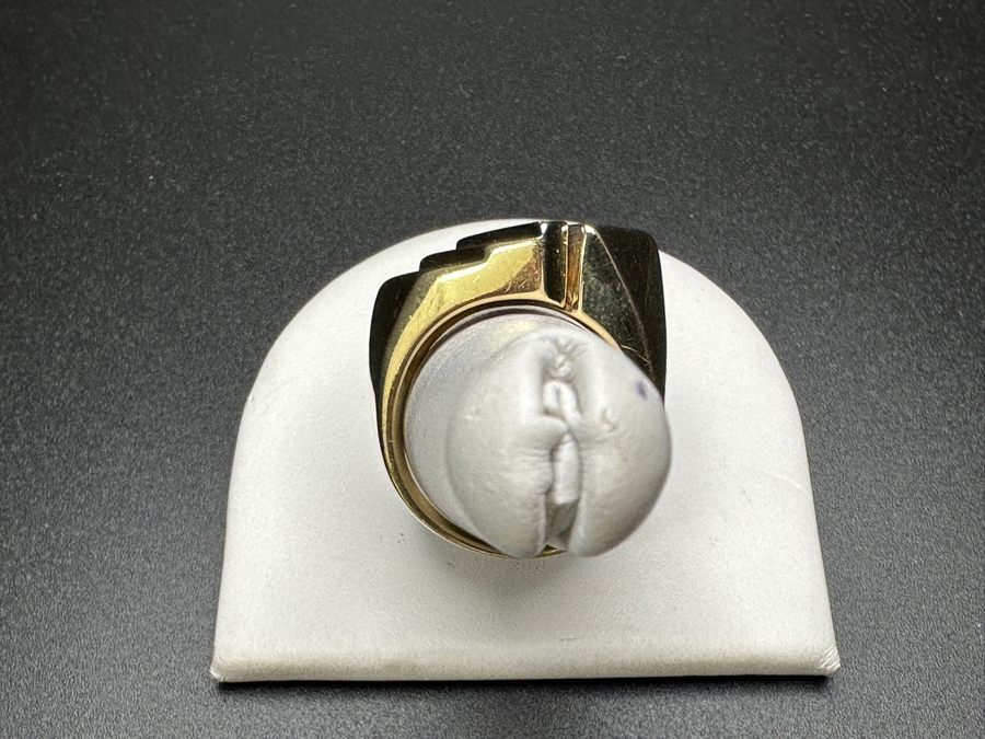 14k Gold Men's Diamond Ring With (1) 3.2mm Round Brilliant Diamond .12ct & (5) 1.5mm Round Brilliant Diamonds .075cttw Size 9.75 19.2g Retails $4,200 [Photo 9]