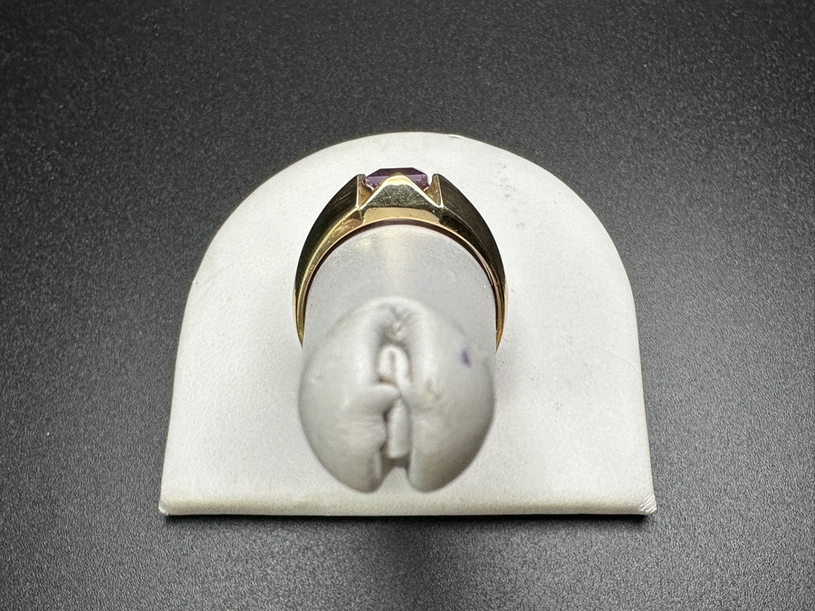 14k Gold Synthetic Color Change Sapphire 8x6mm Size 11 5g Retails $1,000 [Photo 6]