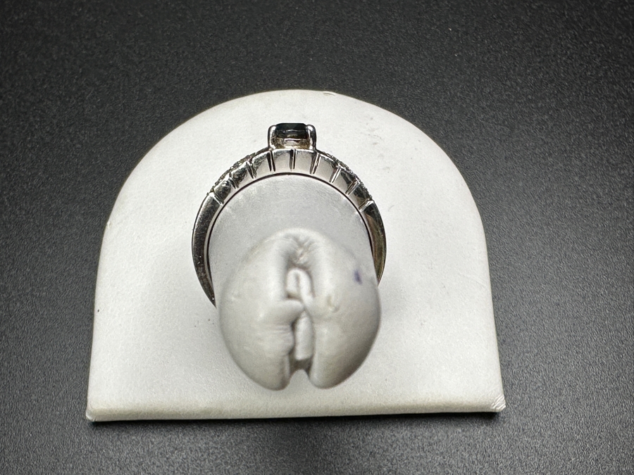 14k Gold Sapphire Diamond Ring With .97ct Sapphire Set With (14) .01ct Single Cut Diamonds Size 9.5 4.2g Retails $1,000 [Photo 10]