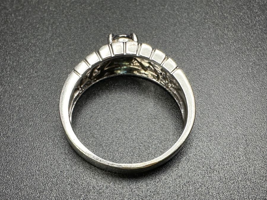 14k Gold Sapphire Diamond Ring With .97ct Sapphire Set With (14) .01ct Single Cut Diamonds Size 9.5 4.2g Retails $1,000 [Photo 11]