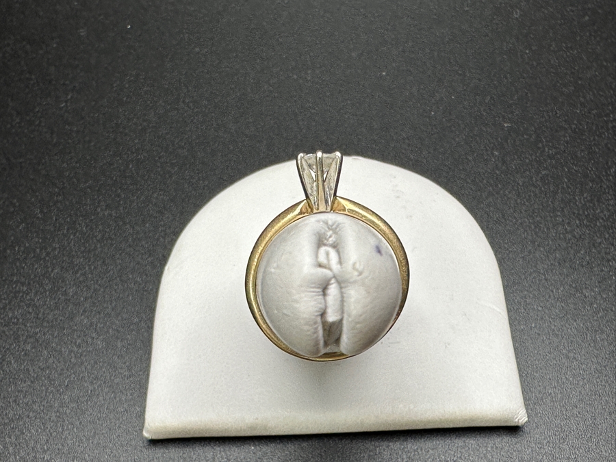 14k Gold Diamond Ring With 3.8mm Old Brilliant Cut Diamond Est. .10cttw Size 5 1.6g Retails $400 [Photo 9]