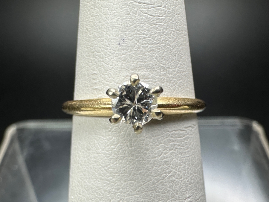 14k Gold Diamond Ring With 3.8mm Old Brilliant Cut Diamond Est. .10cttw Size 5 1.6g Retails $400 [Photo 3]