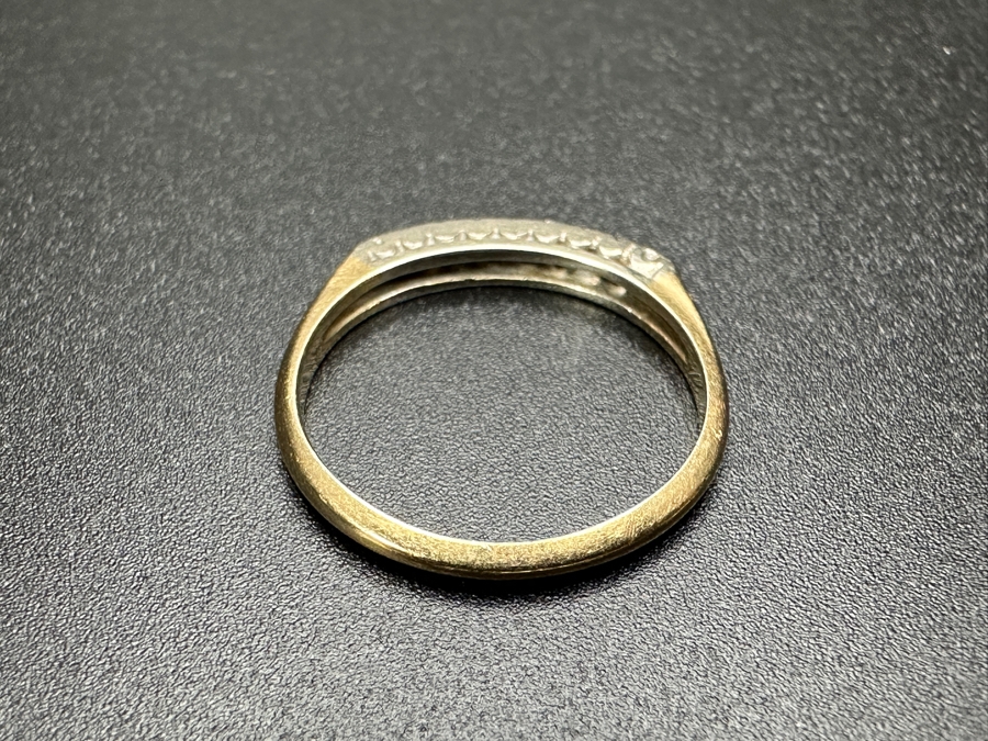 14k Gold Diamond Ring With (9) 1mm Single Cut Diamonds Est. .05cttw Size 6.25 1.8g Retails $500 [Photo 9]