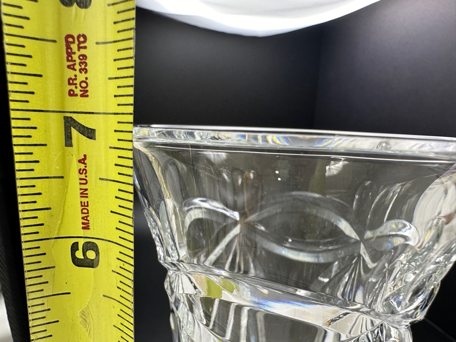 Waterford Crystal Footed Happy Anniversary Heart and Bow Vase 6 7/8'H [Photo 6]