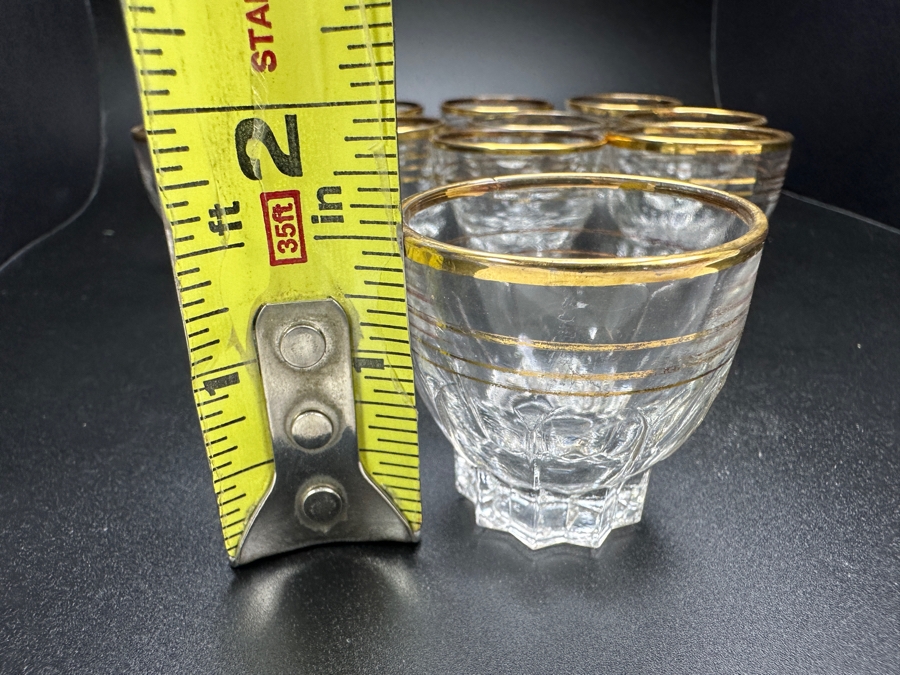 (11) French Gold Rimmed Shot Glasses 1.5'H [Photo 8]