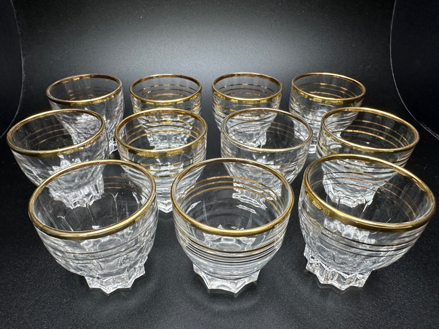 (11) French Gold Rimmed Shot Glasses 1.5'H [Photo 5]
