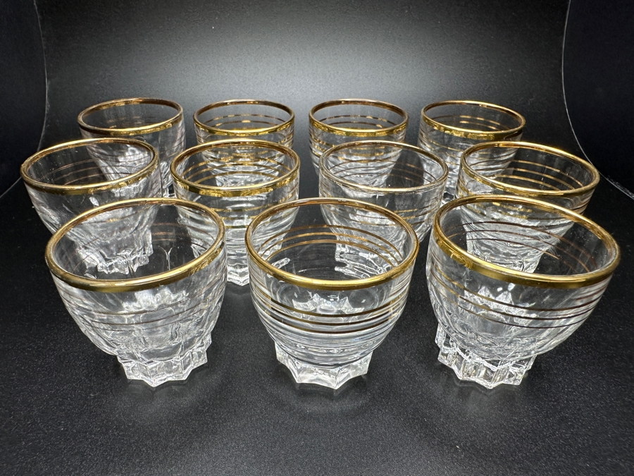(11) French Gold Rimmed Shot Glasses 1.5'H [Photo 2]