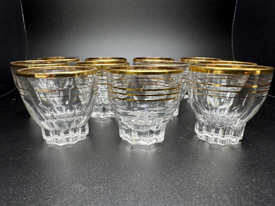 (11) French Gold Rimmed Shot Glasses 1.5'H [Photo 3]