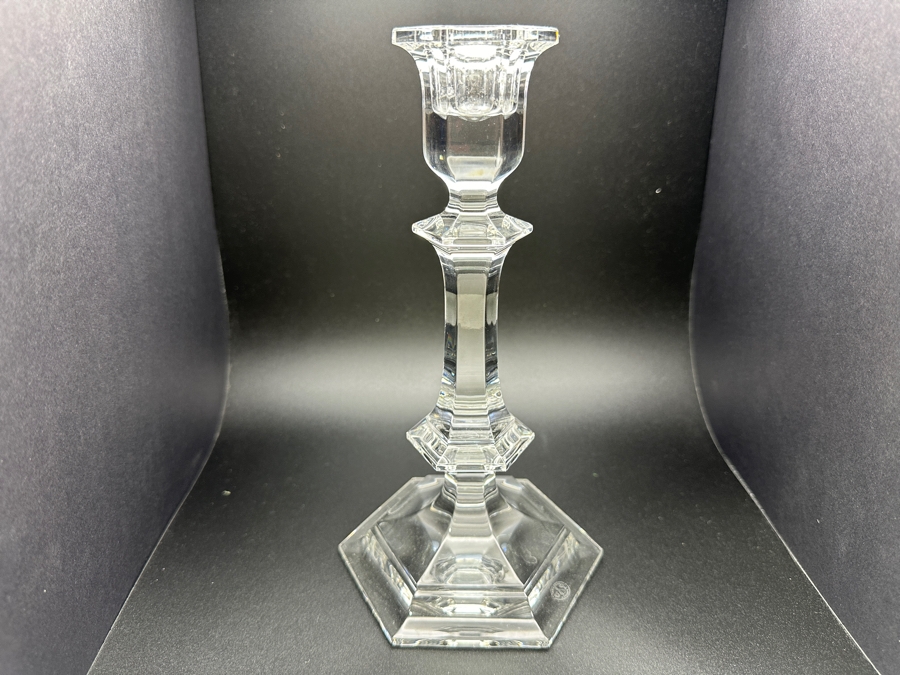 Baccarat Crystal France Harcourt Candlestick 9'H Retails $360 [Photo 2]