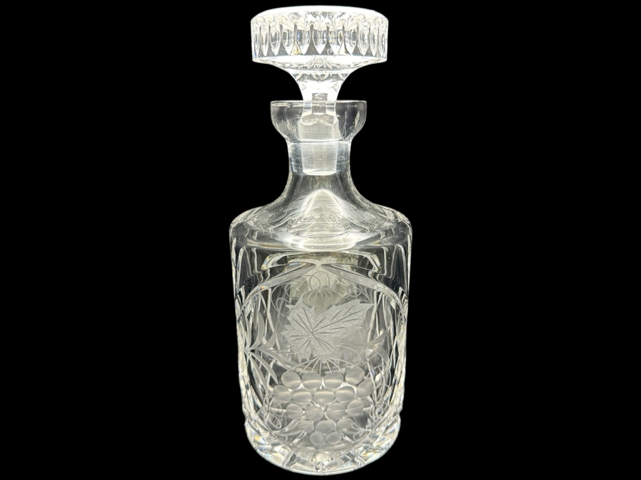 Etched Crystal Decanter 9'H