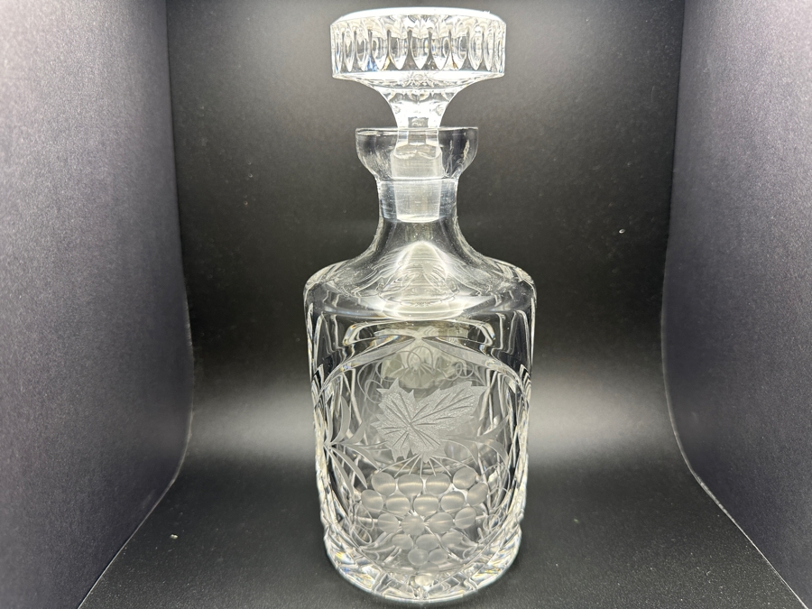 Etched Crystal Decanter 9'H [Photo 3]