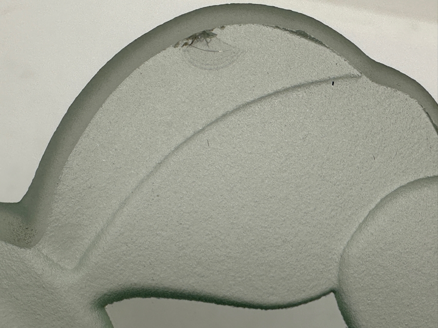 1993 Signed Stephen Schlanser Glass Chloe Bowl with Leaf Pattern (See Photos For Slight Chip On Inner Rim) 12'W x 5'H [Photo 11]