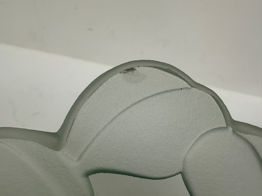 1993 Signed Stephen Schlanser Glass Chloe Bowl with Leaf Pattern (See Photos For Slight Chip On Inner Rim) 12'W x 5'H [Photo 10]