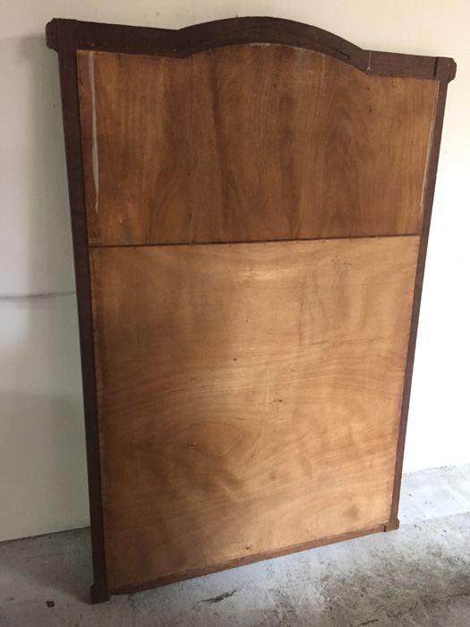 Large Wooden Mirror with Beautiful Wood Inlay and Metal Accents Beveled [Photo 11]