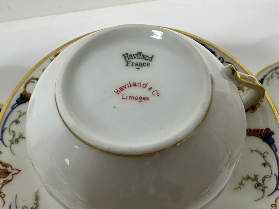 (6) Haviland & Co Limoges Tea Cups and Saucers 5.5'W [Photo 5]