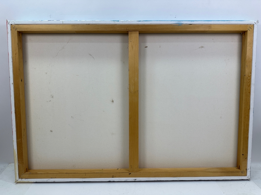 Just Added - Original Abstract Painting On Canvas Unsigned 36 X 24 [Photo 6]