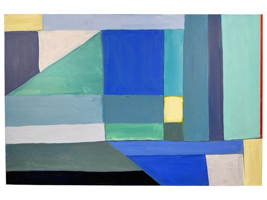 Just Added - Original Abstract Painting On Canvas Unsigned 36 X 24