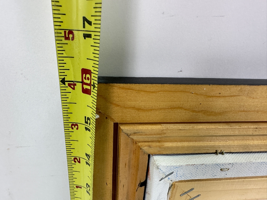 Just Added - Ron McMahon Original Abstract Expressionist Still Life Painting On Canvas Signed Lower Right 14 X 11 Framed 16.5 X 13.5 [Photo 10]