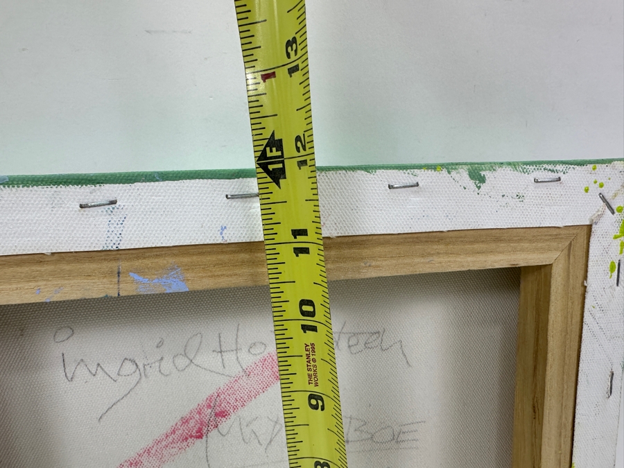 Just Added - Ingrid Holmsteen (Denmark) Original Abstract Expressionist Still Life Oil Painting On Canvas Signed And Titled Verso 12 X 12 [Photo 10]