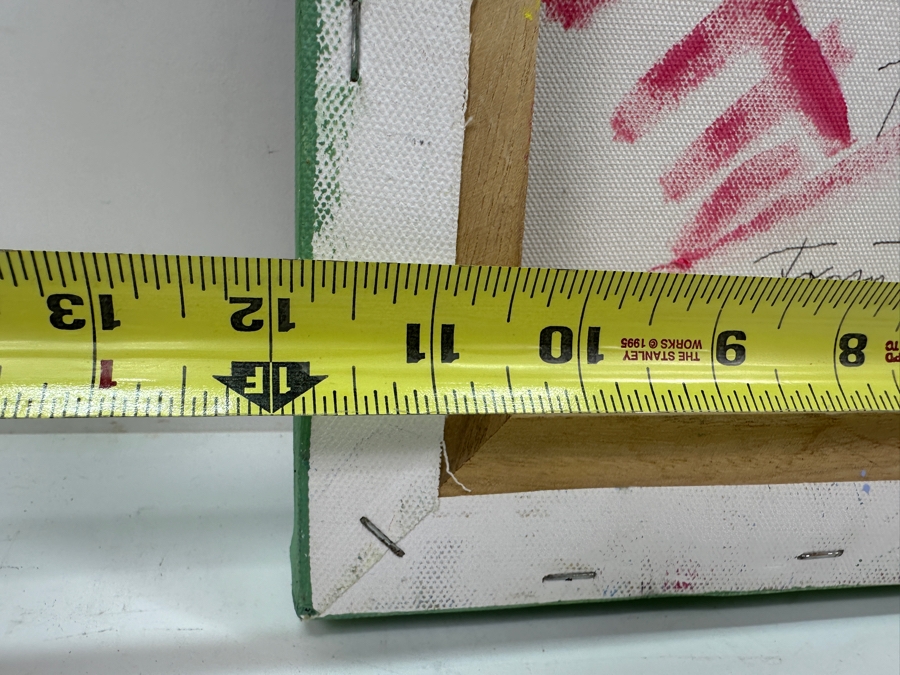 Just Added - Ingrid Holmsteen (Denmark) Original Abstract Expressionist Still Life Oil Painting On Canvas Signed And Titled Verso 12 X 12 [Photo 9]