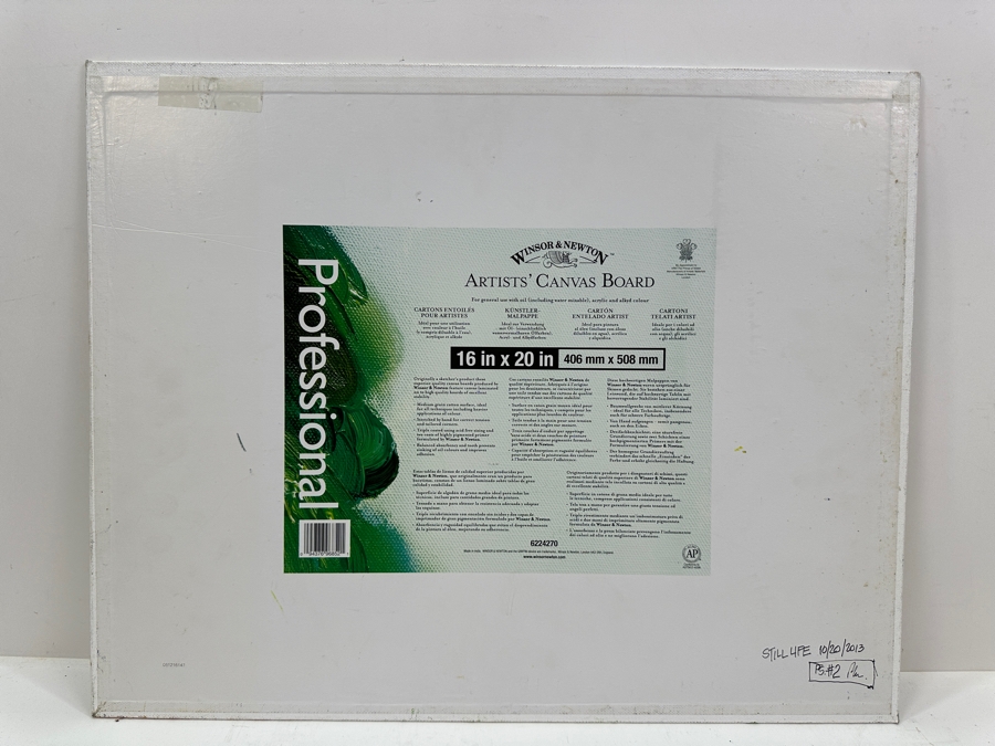 Just Added - Ron McMahon Original Abstract Expressionist Still Life Painting On Canvas Board Signed Lower Left 20 X 16 [Photo 8]