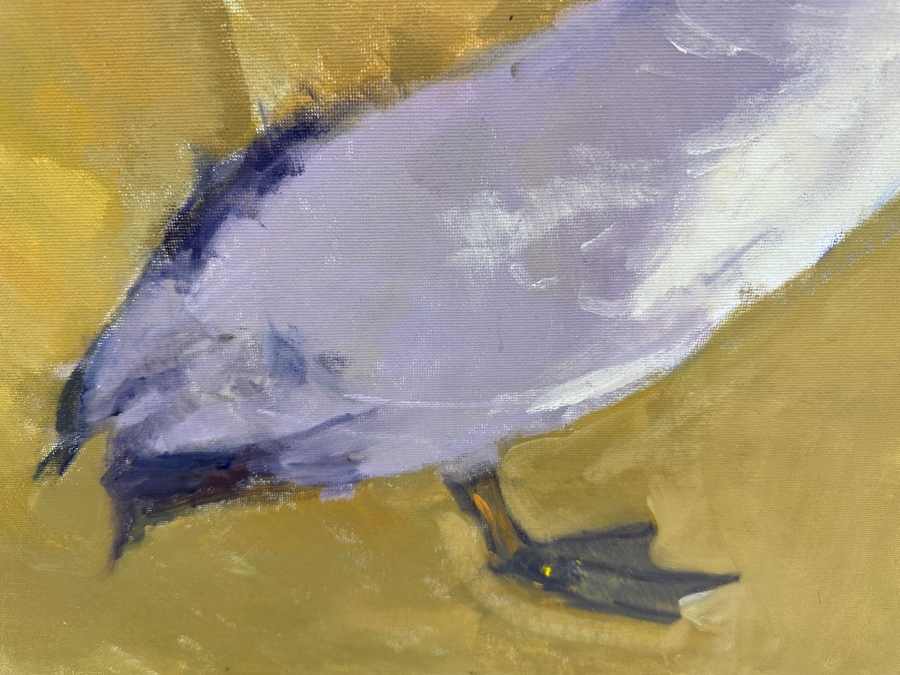 Just Added - Original Abstract Expressionist Goose Painting On Canvas Board Unsigned 16 X 20 [Photo 5]