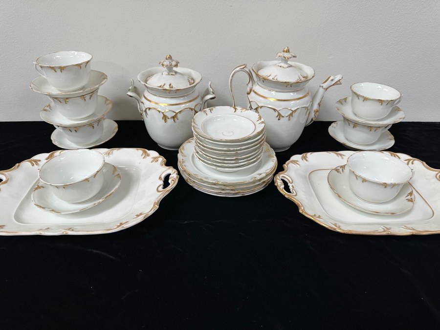 Antique Gold Decorated Porcelain China Service [Photo 2]