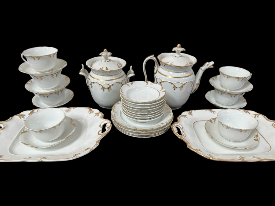 Antique Gold Decorated Porcelain China Service [Photo 1]
