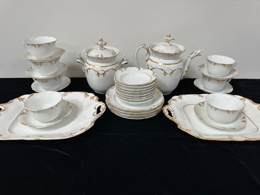Antique Gold Decorated Porcelain China Service [Photo 3]