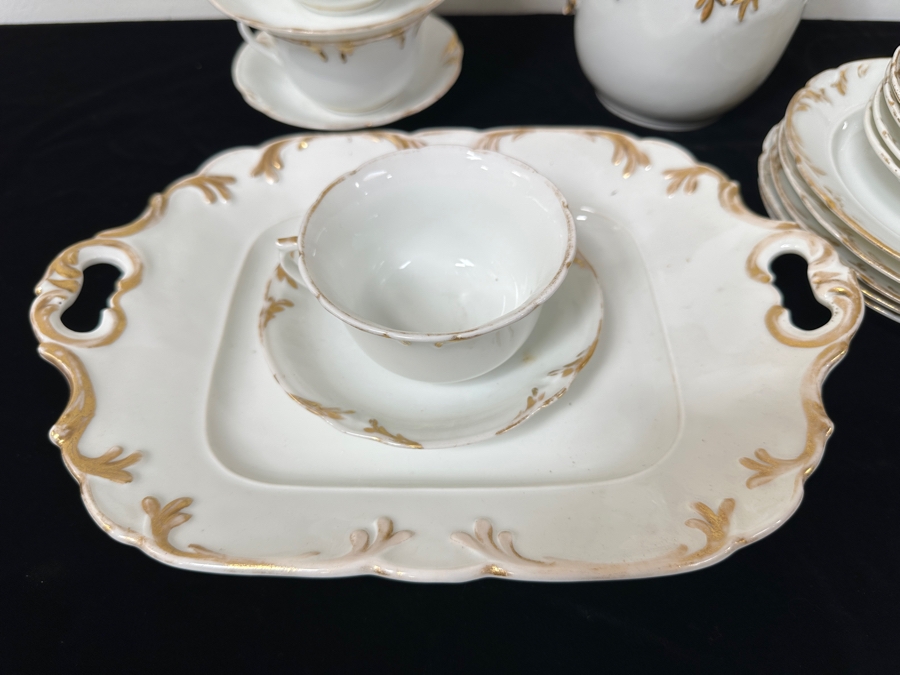 Antique Gold Decorated Porcelain China Service [Photo 4]