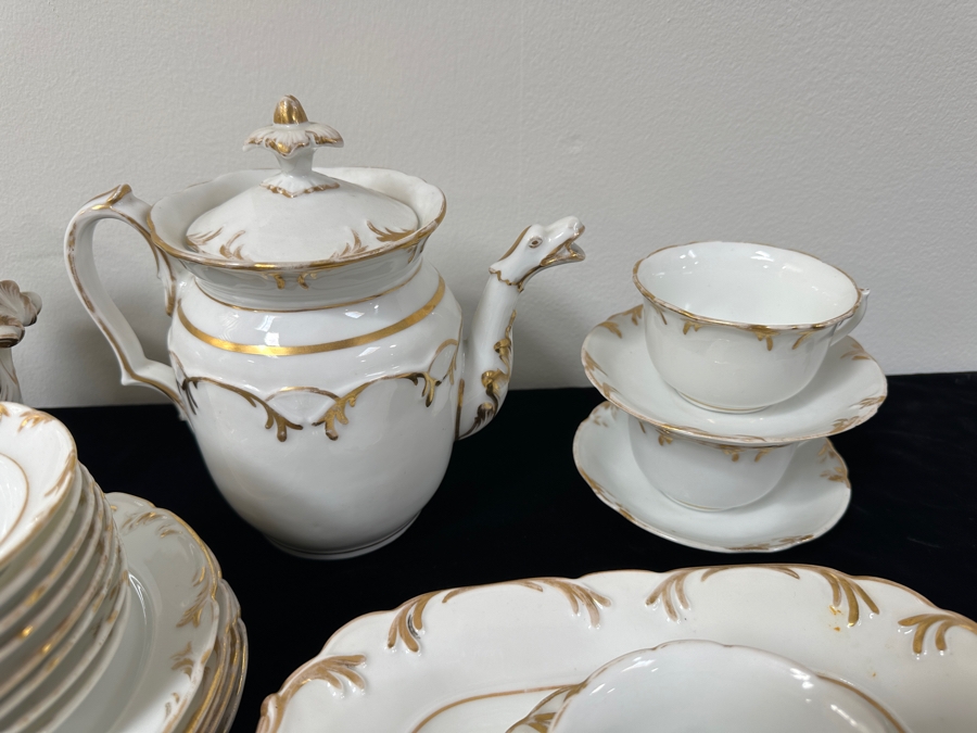 Antique Gold Decorated Porcelain China Service [Photo 8]