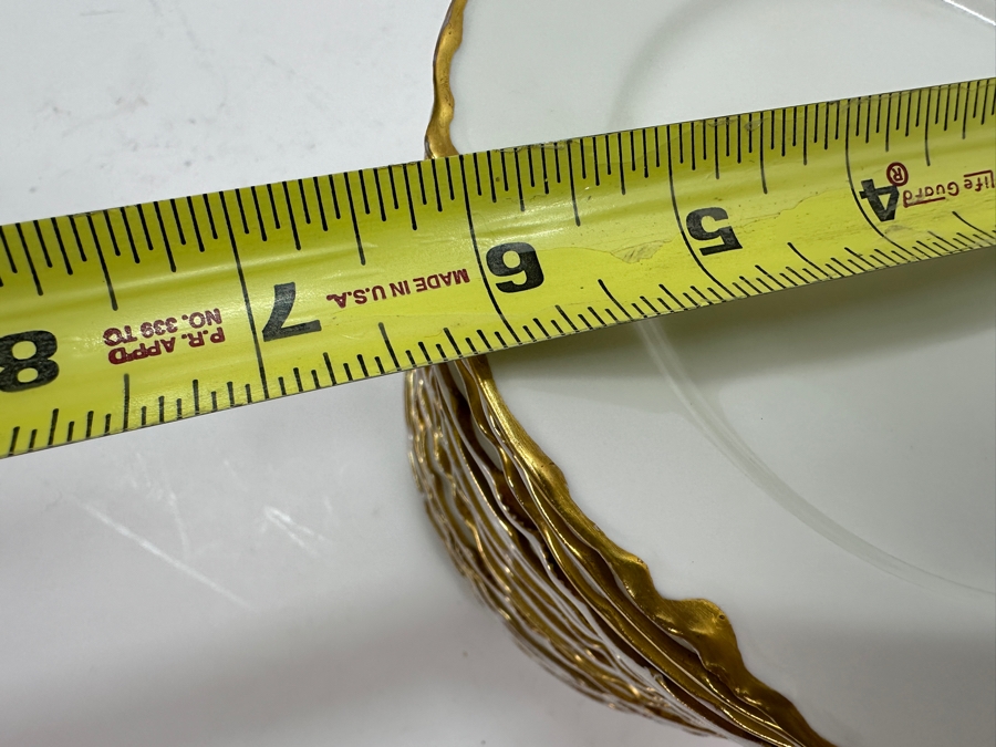 (13) Haviland & Co Limoges Gold Rim Plates 6'W [Photo 7]