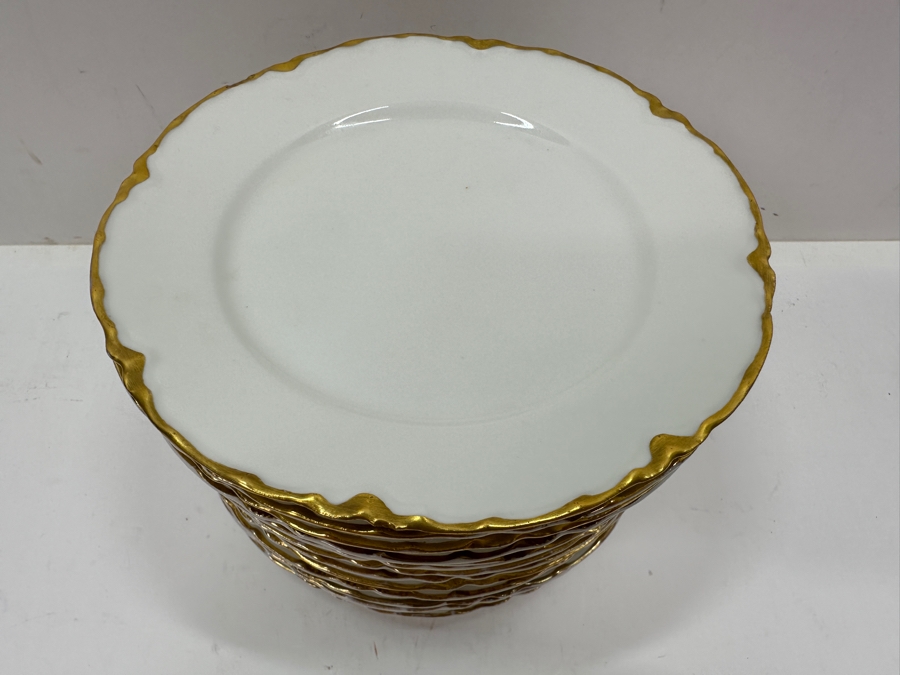 (13) Haviland & Co Limoges Gold Rim Plates 6'W [Photo 4]