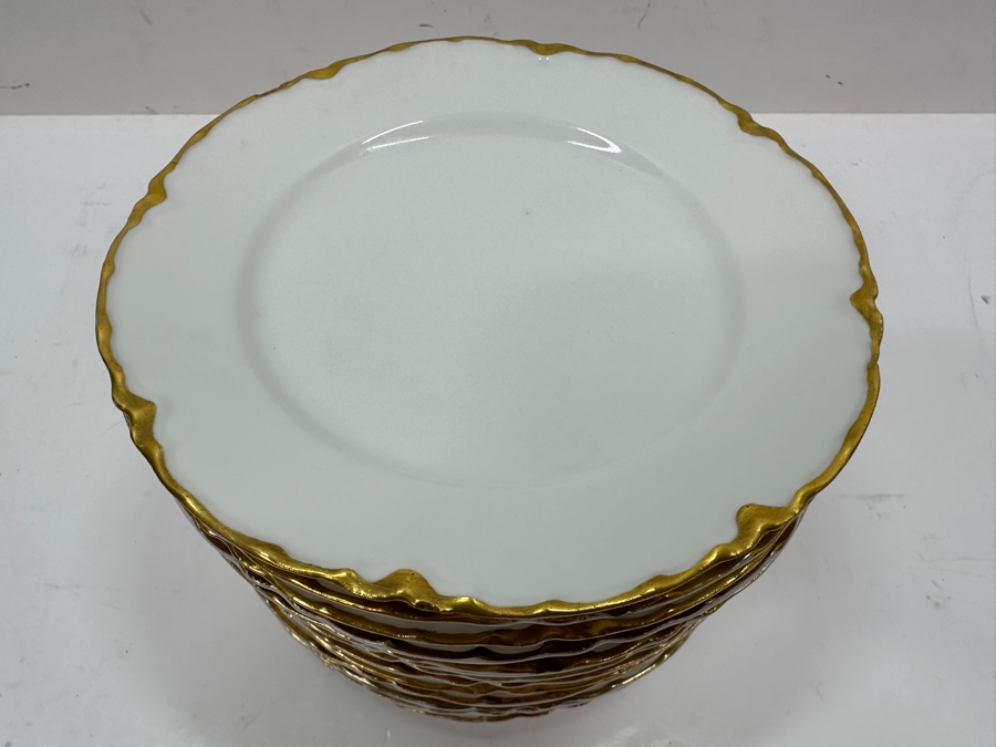(13) Haviland & Co Limoges Gold Rim Plates 6'W [Photo 2]