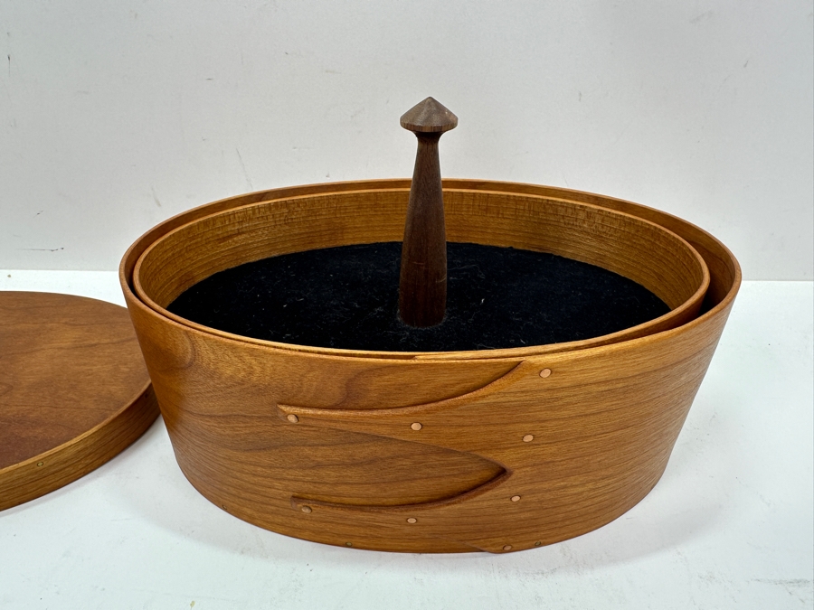 Artisan Signed Wooden Sewing Box Signed And Dated 2001 9'W x 6'D x 5'H [Photo 4]