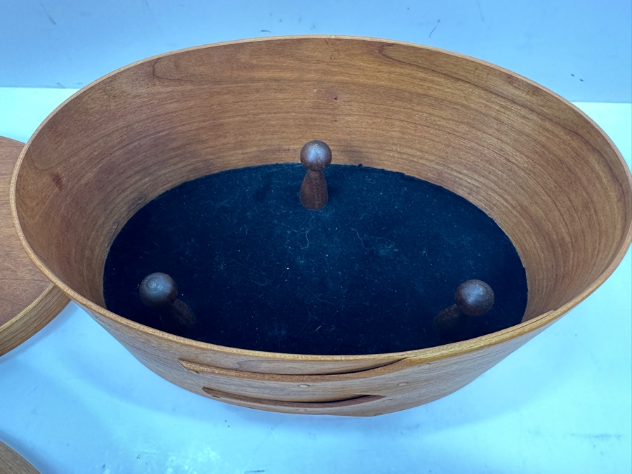 Artisan Signed Wooden Sewing Box Signed And Dated 2001 9'W x 6'D x 5'H [Photo 5]