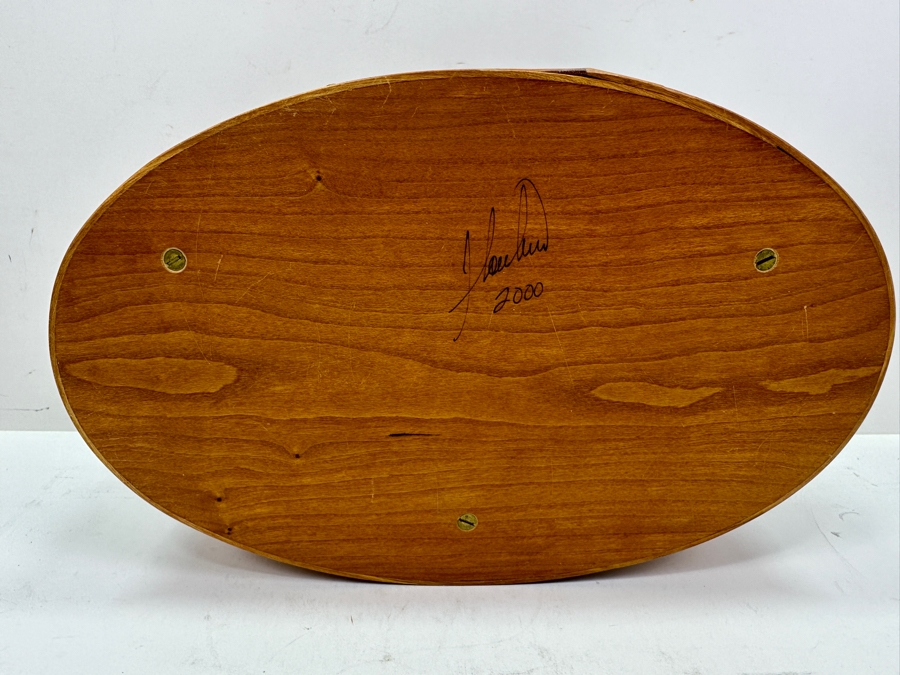 Artisan Signed Wooden Sewing Box Signed And Dated 2001 11.5'W x 7.5'D x 6'H [Photo 7]