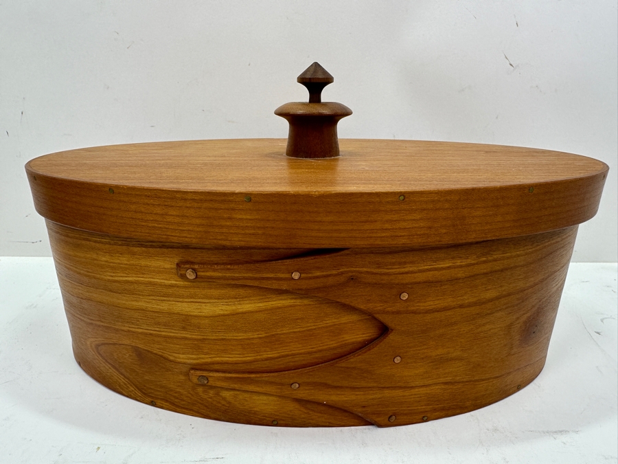 Artisan Signed Wooden Sewing Box Signed And Dated 2001 11.5'W x 7.5'D x 6'H [Photo 4]