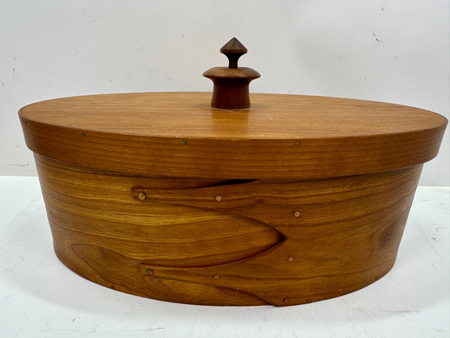 Artisan Signed Wooden Sewing Box Signed And Dated 2001 11.5'W x 7.5'D x 6'H [Photo 2]