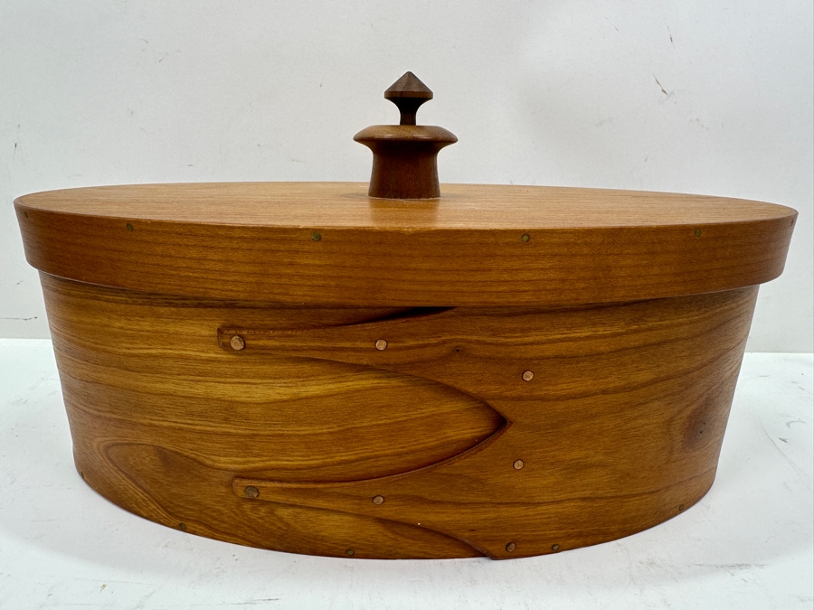 Artisan Signed Wooden Sewing Box Signed And Dated 2001 11.5'W x 7.5'D x 6'H [Photo 3]